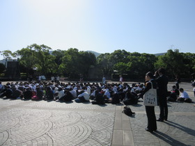 長崎平和公園での平和学習