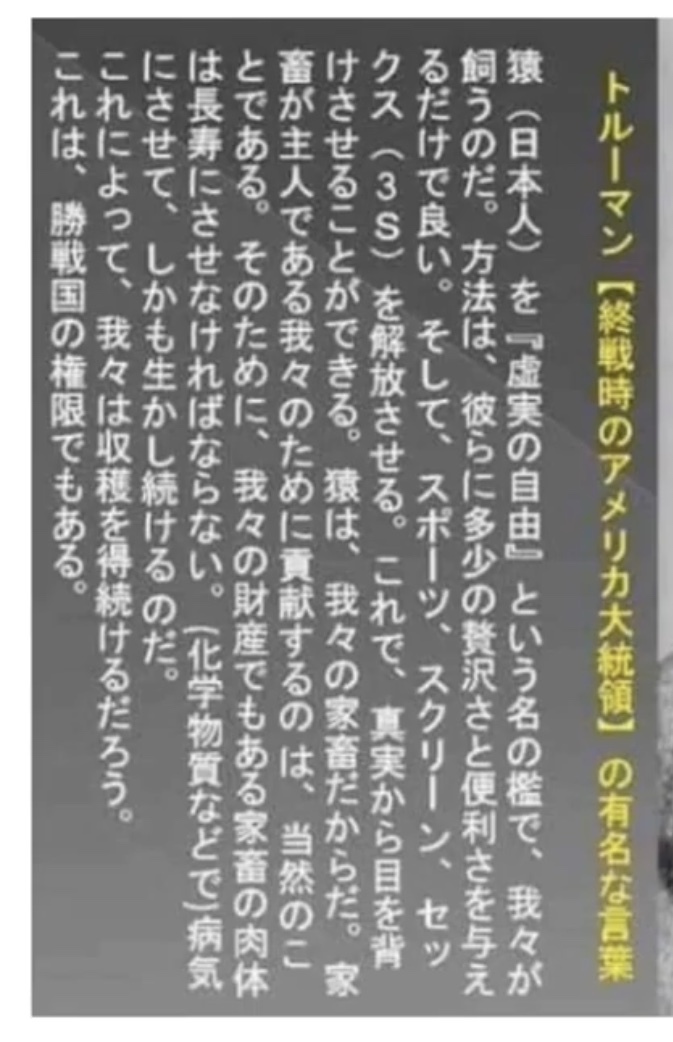 3S政策と日本人の侍精神の喪失について、いい動画を発見しました 3S政策と日本人の侍精神の喪失について、いい動画を発見しました