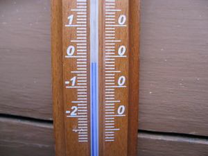今朝の気温　－２℃