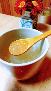ホワイトタピオカで、生姜湯