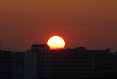 うまそうな夕日